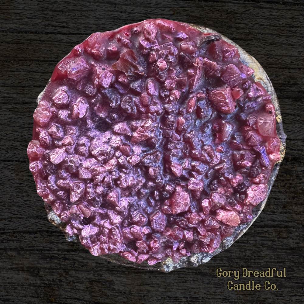 Peach Plunder Wax Melt Druzy - Brandied Peach & Leather